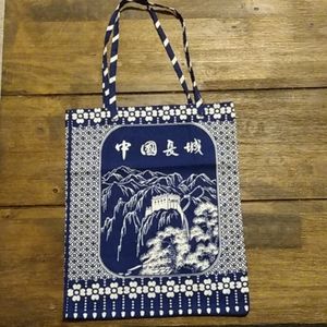 Vintage Tote bag, Asian style scenery